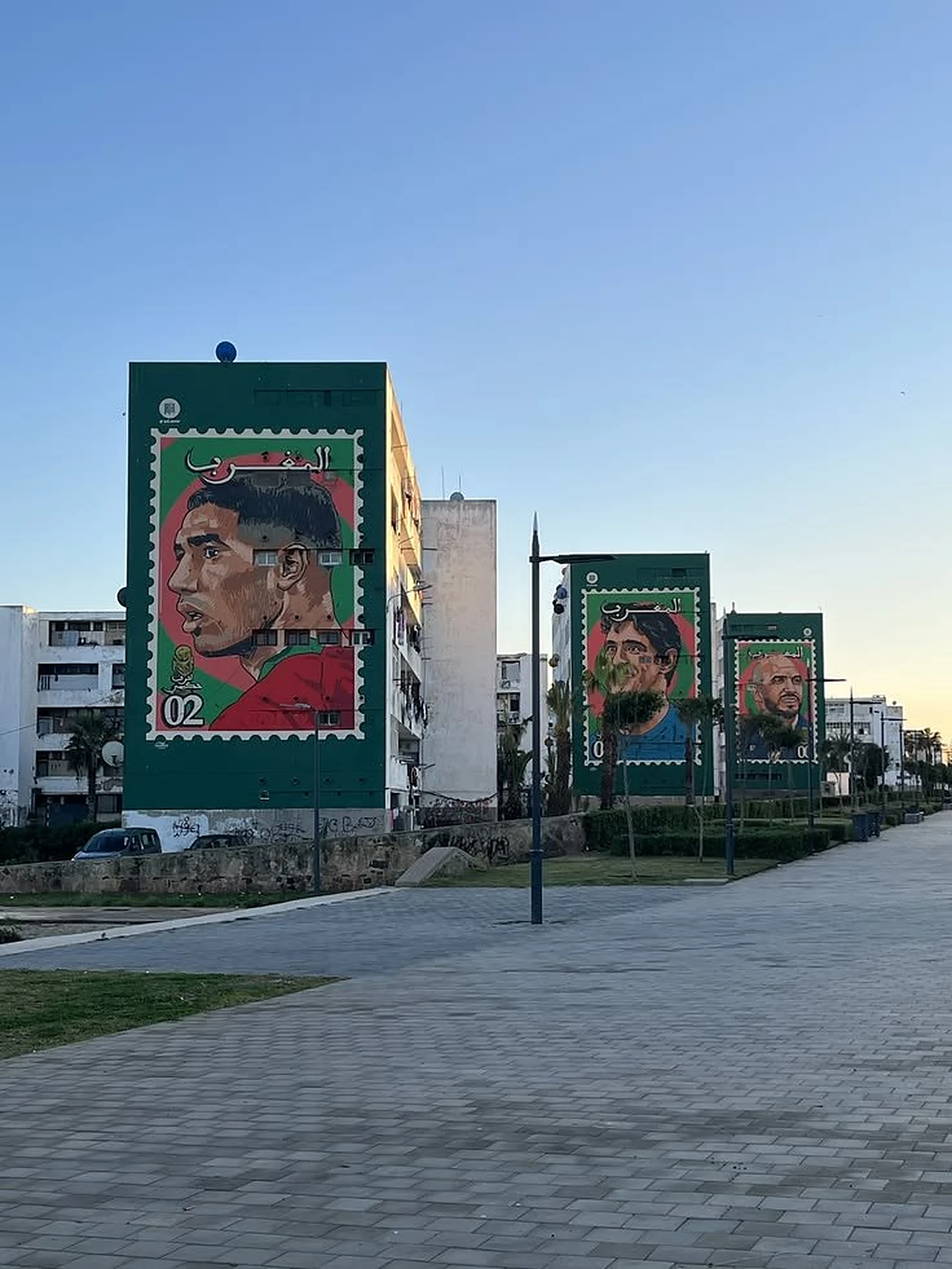 Fresque murale Casablanca joueurs marocains